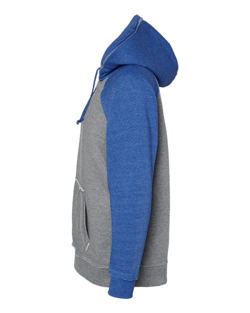J America JA8885 Adult Vintage Heather Pullover Hooded Sweatshirt #color_SMOKE/ VIN ROYAL
