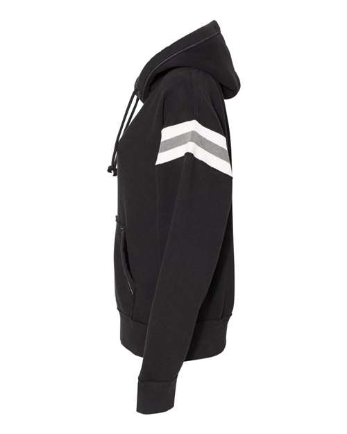 J America JA8847 Adult Vintage Athletic Hooded Sweatshirt #color_BLACK