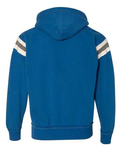 J America JA8847 Adult Vintage Athletic Hooded Sweatshirt #color_VINTAGE ROYAL
