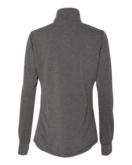 J America JA8433 Ladies' Omega Stretch Quarter-Zip #color_CHARCOAL TRBLND