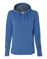 J America JA8431 Ladies' Omega Stretch Snap-Placket Hooded Sweatshirt #color_ROYAL TRIBLEND