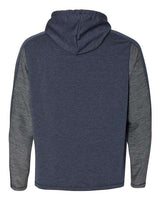 J America JA8435 Adult Omega Stretch Hooded Sweatshirt #color_NAVY TRIBLEND