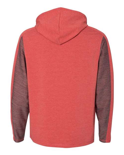 J America JA8435 Adult Omega Stretch Hooded Sweatshirt #color_RED TRIBLEND