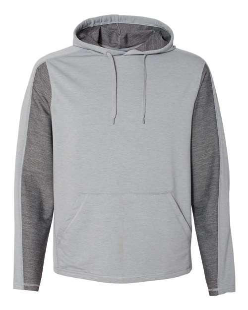 J America JA8435 Adult Omega Stretch Hooded Sweatshirt #color_SILVER GRY TRBLN
