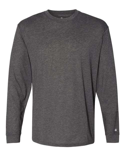 Badger 4944 Triblend Performance Long Sleeve T-Shirt #color_Black Heather