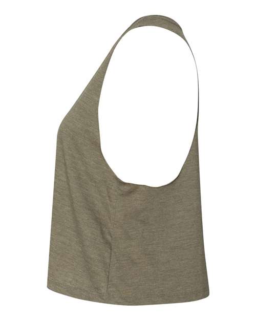 Bella + Canvas 6682 Ladies' Racerback Cropped Tank #color_HEATHER OLIVE