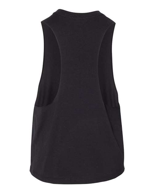 Bella + Canvas 6682 Ladies' Racerback Cropped Tank #color_SOLID BLK BLEND