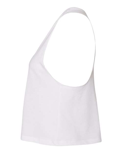 Bella + Canvas 6682 Ladies' Racerback Cropped Tank #color_SOLID WHT BLEND