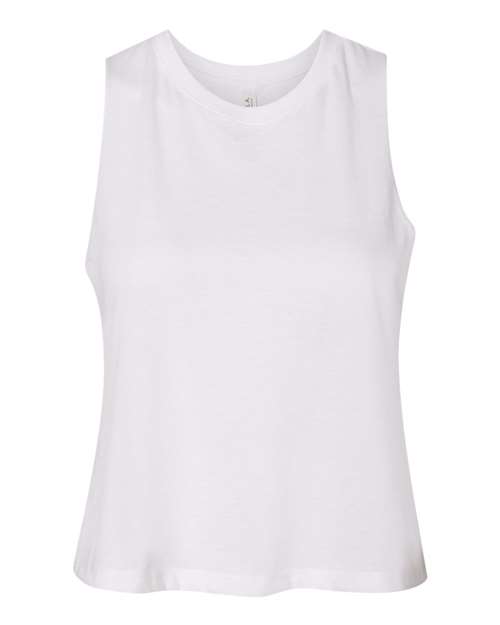 Bella + Canvas 6682 Ladies' Racerback Cropped Tank #color_SOLID WHT BLEND
