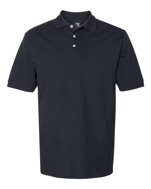 Jerzees 443MR Adult Piqu Polo #color_BLACK