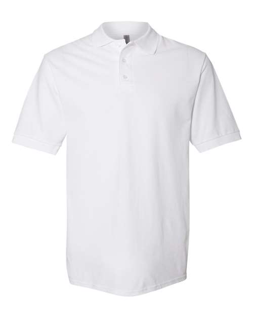 Jerzees 443MR Adult Piqu Polo #color_WHITE