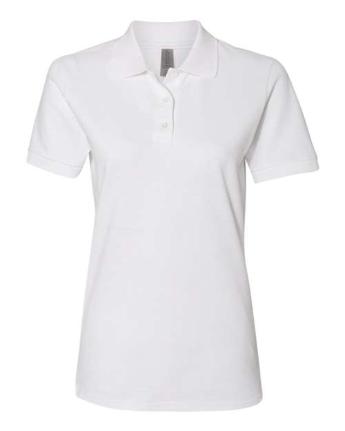Jerzees 443WR Ladies' Premium 100% Ringspun Cotton Piqu Polo #color_WHITE