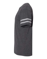 Jerzees 602MR Adult TRI-BLEND Varsity Ringer T-Shirt #color_BLACK HTH/ OXFRD