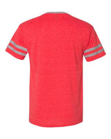 Jerzees 602MR Adult TRI-BLEND Varsity Ringer T-Shirt #color_FR RED HTH/ OXFR