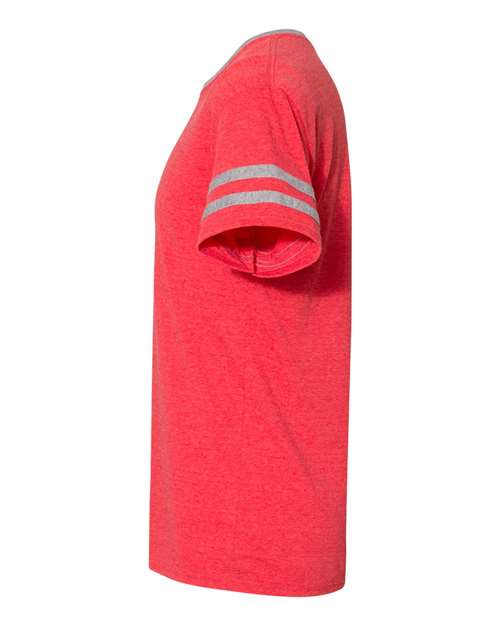 Jerzees 602MR Adult TRI-BLEND Varsity Ringer T-Shirt #color_FR RED HTH/ OXFR