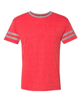 Jerzees 602MR Adult TRI-BLEND Varsity Ringer T-Shirt #color_FR RED HTH/ OXFR