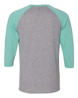 Jerzees 601RR Adult TRI-BLEND Baseball Raglan #color_OXFORD/ MINT HTH