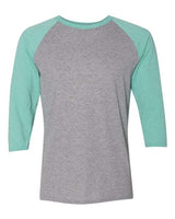 Jerzees 601RR Adult TRI-BLEND Baseball Raglan #color_OXFORD/ MINT HTH