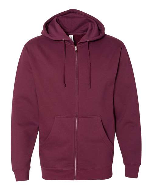 Independent Trading Co. SS4500Z Midweight Full-Zip Hooded Sweatshirt #color_Maroon