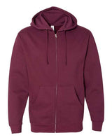 Independent Trading Co. SS4500Z Midweight Full-Zip Hooded Sweatshirt #color_Maroon