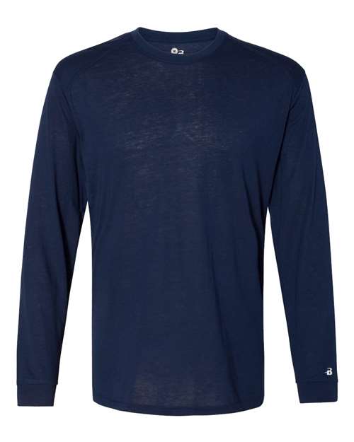 Badger 4944 Triblend Performance Long Sleeve T-Shirt #color_Navy