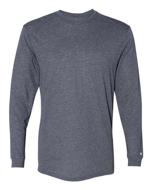 Badger 4944 Triblend Performance Long Sleeve T-Shirt #color_Navy Heather