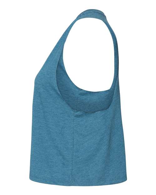Bella + Canvas 6682 Ladies' Racerback Cropped Tank #color_HTHR DEEP TEAL