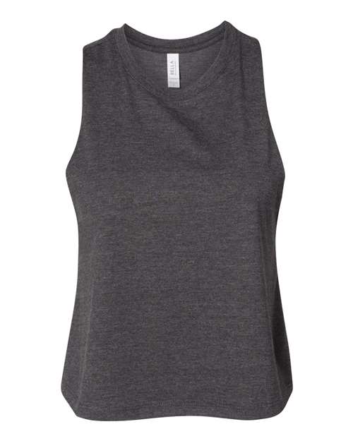Bella + Canvas 6682 Ladies' Racerback Cropped Tank #color_DARK GRY HEATHER