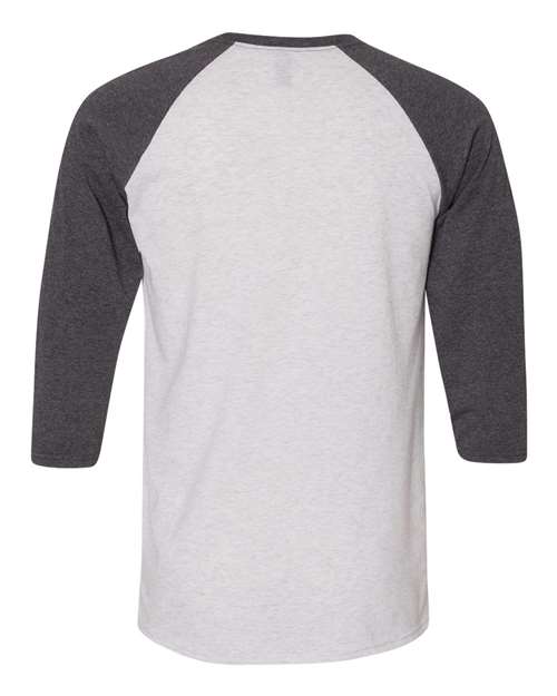 Jerzees 601RR Adult TRI-BLEND Baseball Raglan #color_WHT HTH/ BLK HTH