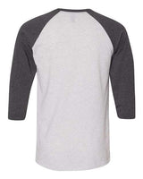 Jerzees 601RR Adult TRI-BLEND Baseball Raglan #color_WHT HTH/ BLK HTH