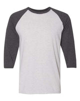 Jerzees 601RR Adult TRI-BLEND Baseball Raglan #color_WHT HTH/ BLK HTH