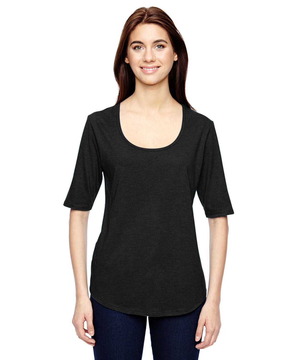 Anvil 6756L Ladies' Triblend Deep Scoop 1/2-Sleeve T-Shirt
