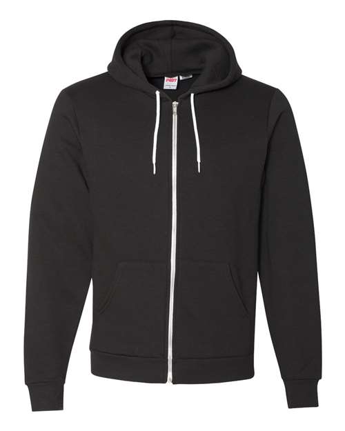 American Apparel F497 Unisex Flex Fleece USA Made Zip Hoodie #color_BLACK