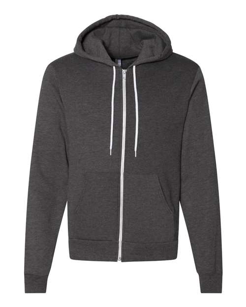 American Apparel F497 Unisex Flex Fleece USA Made Zip Hoodie #color_DARK HTHR GREY