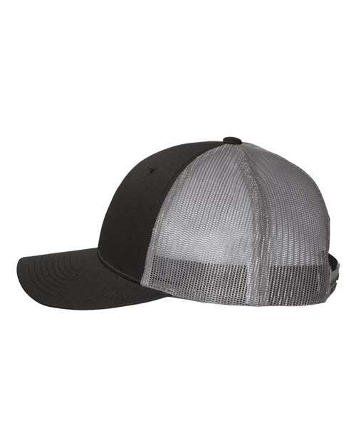 Richardson 115 Low Pro Trucker Cap #color_Black/ Charcoal