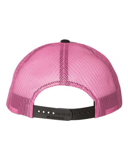 Richardson 115 Low Pro Trucker Cap #color_Black/ Neon Pink