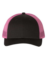Richardson 115 Low Pro Trucker Cap #color_Black/ Neon Pink