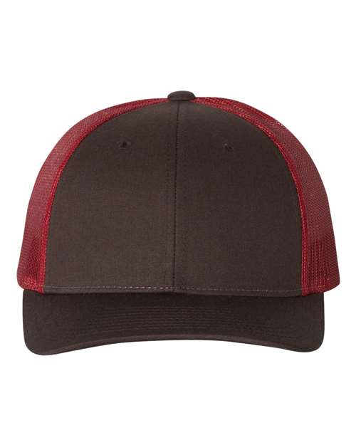 Richardson 115 Low Pro Trucker Cap #color_Coffee/ Claret