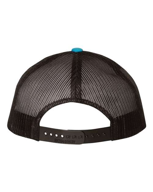Richardson 115 Low Pro Trucker Cap #color_Cyan/ Black