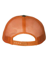 Richardson 115 Low Pro Trucker Cap #color_Dark Loden/ Jaffa Orange