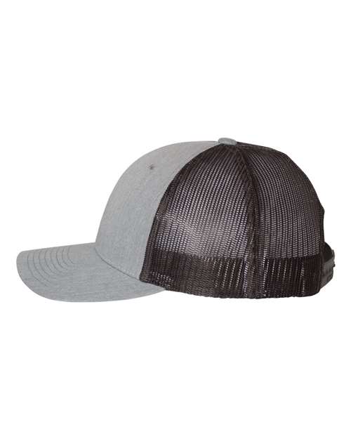 Richardson 115 Low Pro Trucker Cap #color_Heather Grey/ Dark Charcoal