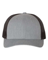 Richardson 115 Low Pro Trucker Cap #color_Heather Grey/ Dark Charcoal