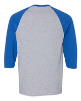 Gildan G570 Adult Heavy Cotton 3/4-Raglan Sleeve T-Shirt #color_SPORT GRY/ ROYAL
