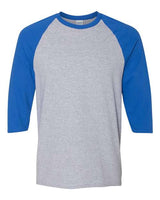 Gildan G570 Adult Heavy Cotton 3/4-Raglan Sleeve T-Shirt #color_SPORT GRY/ ROYAL