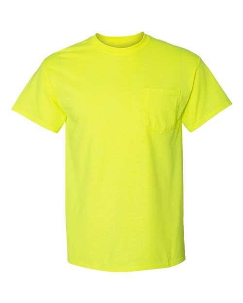 Gildan G830 Adult 50/50 Pocket T-Shirt #color_SAFETY GREEN