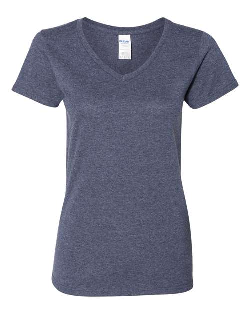 Gildan G500VL Ladies' Heavy Cotton V-Neck T-Shirt #color_HEATHER NAVY