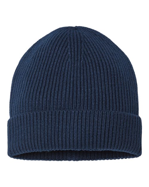 Atlantis Headwear ANDY Sustainable Fine Rib Cuffed Beanie #color_Navy