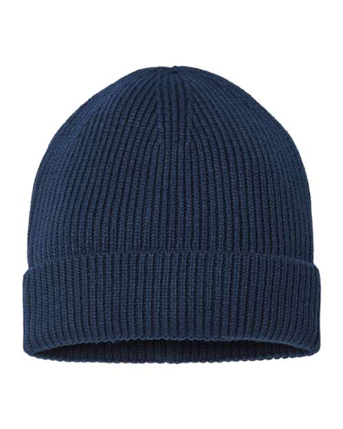 Atlantis Headwear ANDY Sustainable Fine Rib Cuffed Beanie #color_Navy