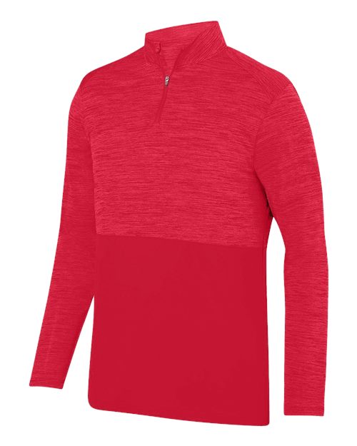 Augusta Sportswear AG2908 Adult Shadow TonalHeather Quarter-Zip Pullover #color_RED