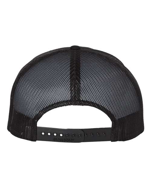 Richardson 511 Wool Blend Flat Bill Trucker Cap #color_Black/ Black